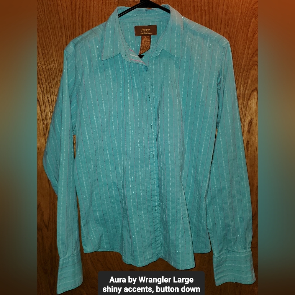 Aura by Wrangler large long sleeve western shirt